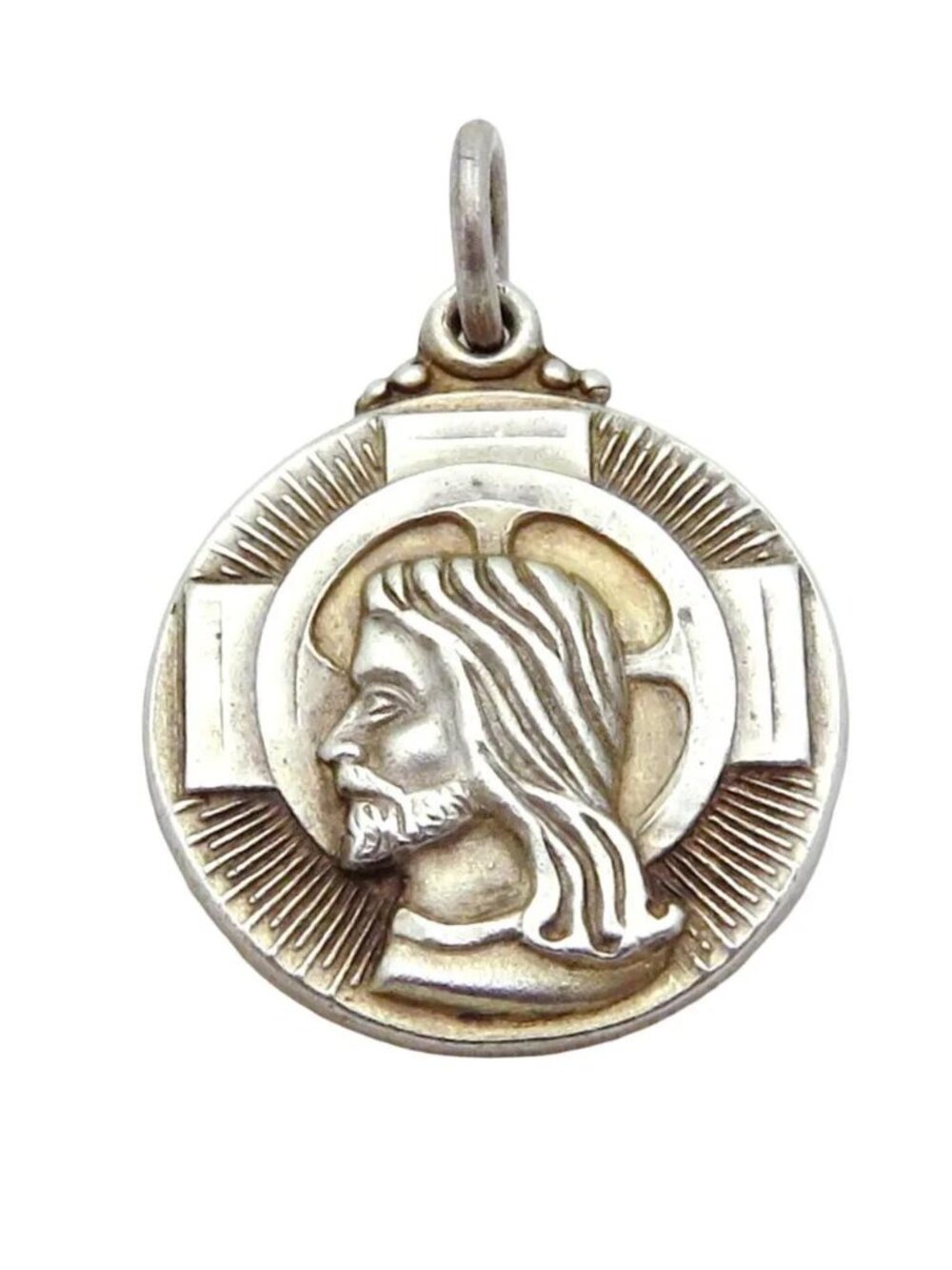 Vintage Sterling Silver Jesus Christ *I am a Methodist Medal* Charm Pendant